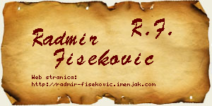 Radmir Fišeković vizit kartica